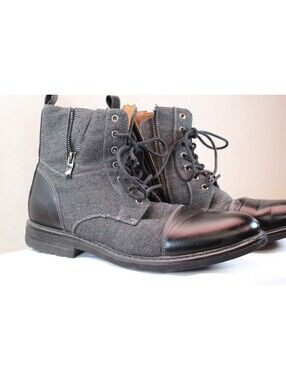 Men's Ferro Aldo Clayton cap toe Synthetic & Wool Motorcycle Ankle Boot EUC
